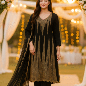 GTM Lawn 3-Piece Embroidered Suit