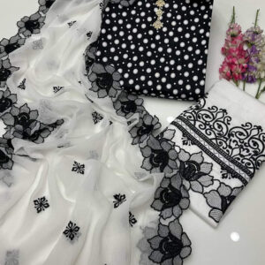 Polka Charm Lawn 3pc Dress