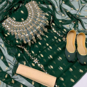 Crinkle Chiffon hiffon Mirror Work - 4 piece