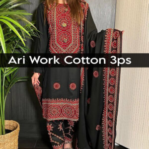 Luxurious Cotton Ari Emb - 3 Piece