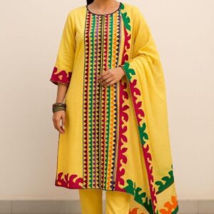 Hand Applique Lawn - 3 Piece