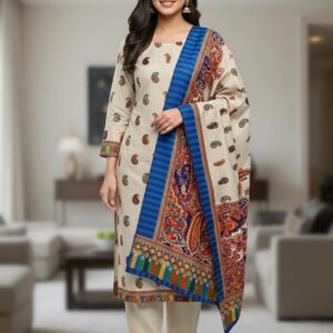 Pure Indian Pashmina Wool Kalamkari - 3 Piece