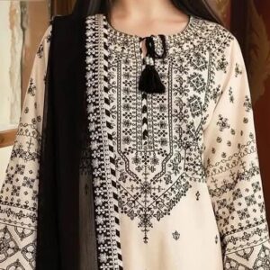 Cotton Embroidered suit -3 piece
